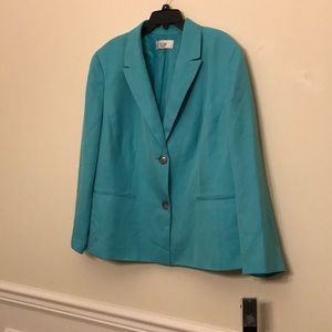 NWT Le Suit Women Green 2-button Jacket 24W